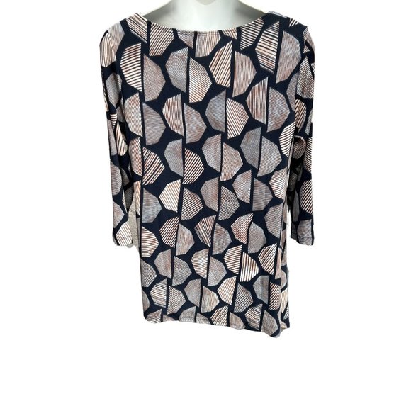 Chico's Tunic NWT Long Sleeve Crew Neck Geometric Pullover Black & Tan Size 0 - Picture 3 of 8